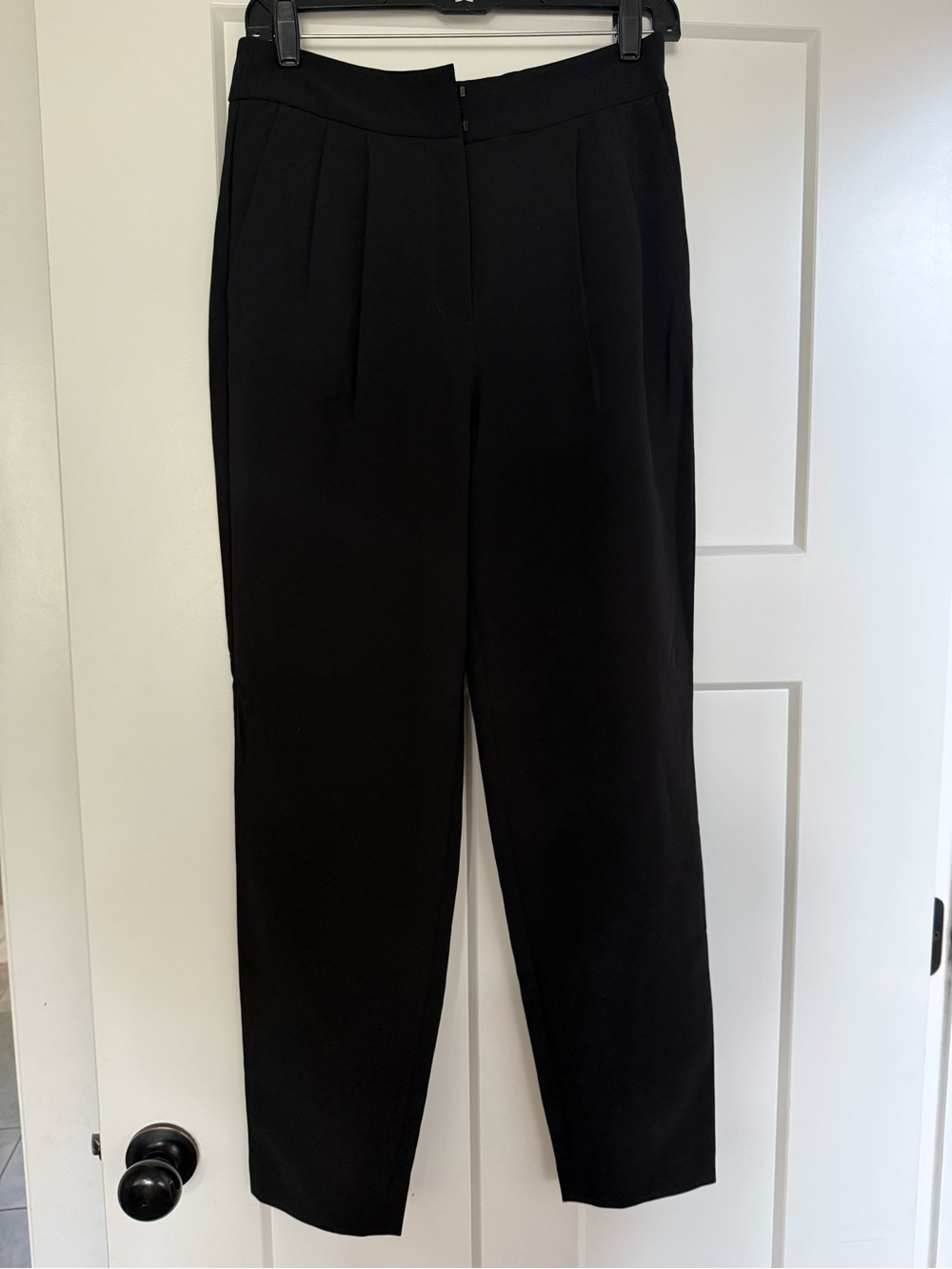 Express Classic Black High-Waist Tapered Dress Pants with pleats